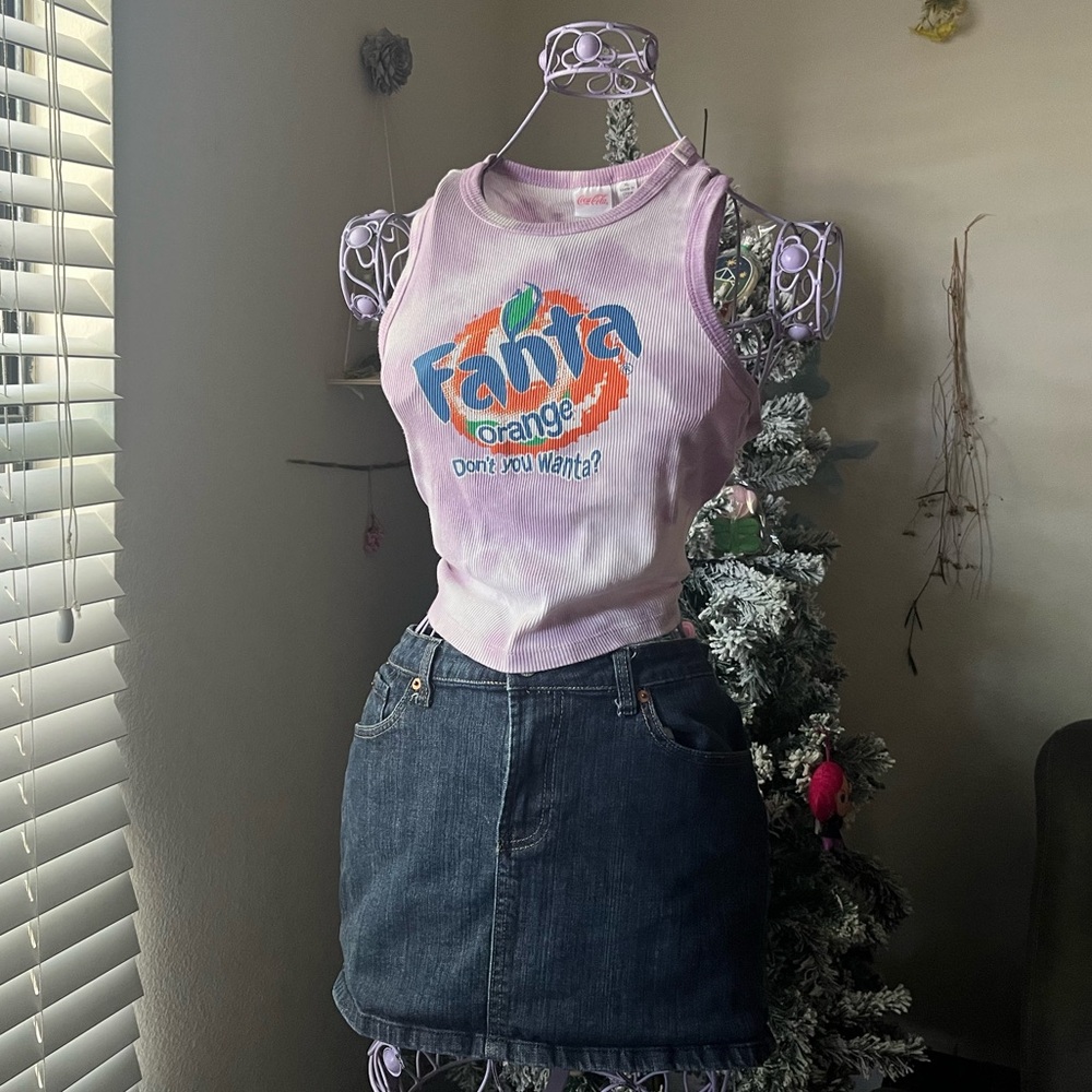 Fanta Orange Crop Top & Jean Mini Skirt Outfit🍊